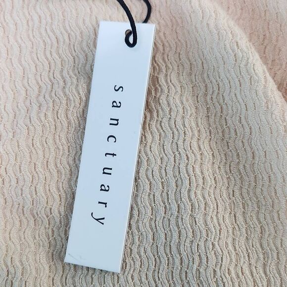 Sanctuary Cream Puffy Sleeve Mini Dress NWT Size Medium Cream Button-Up Dress - Picture 8 of 10